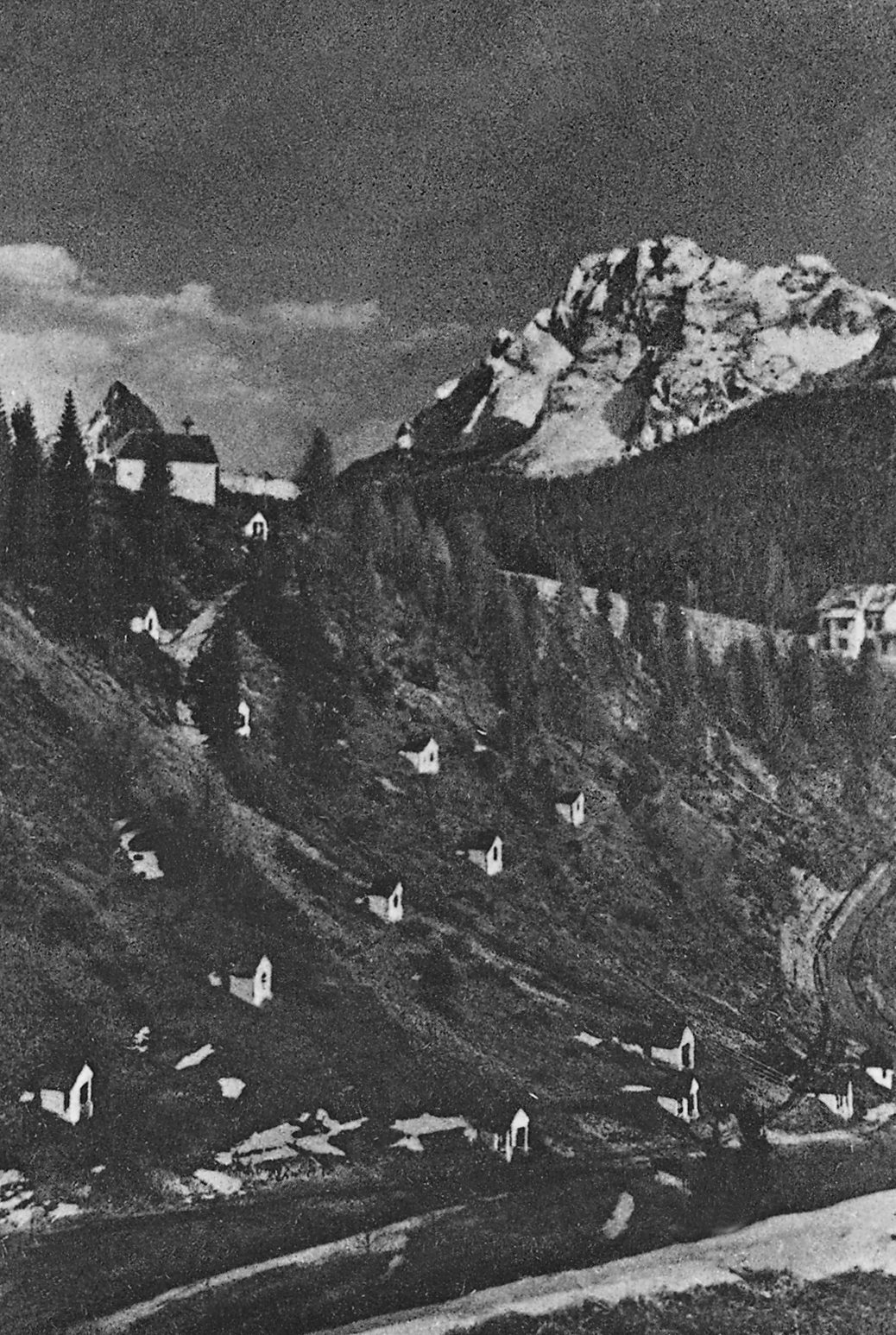 Foto storica del Calvario di Sappada