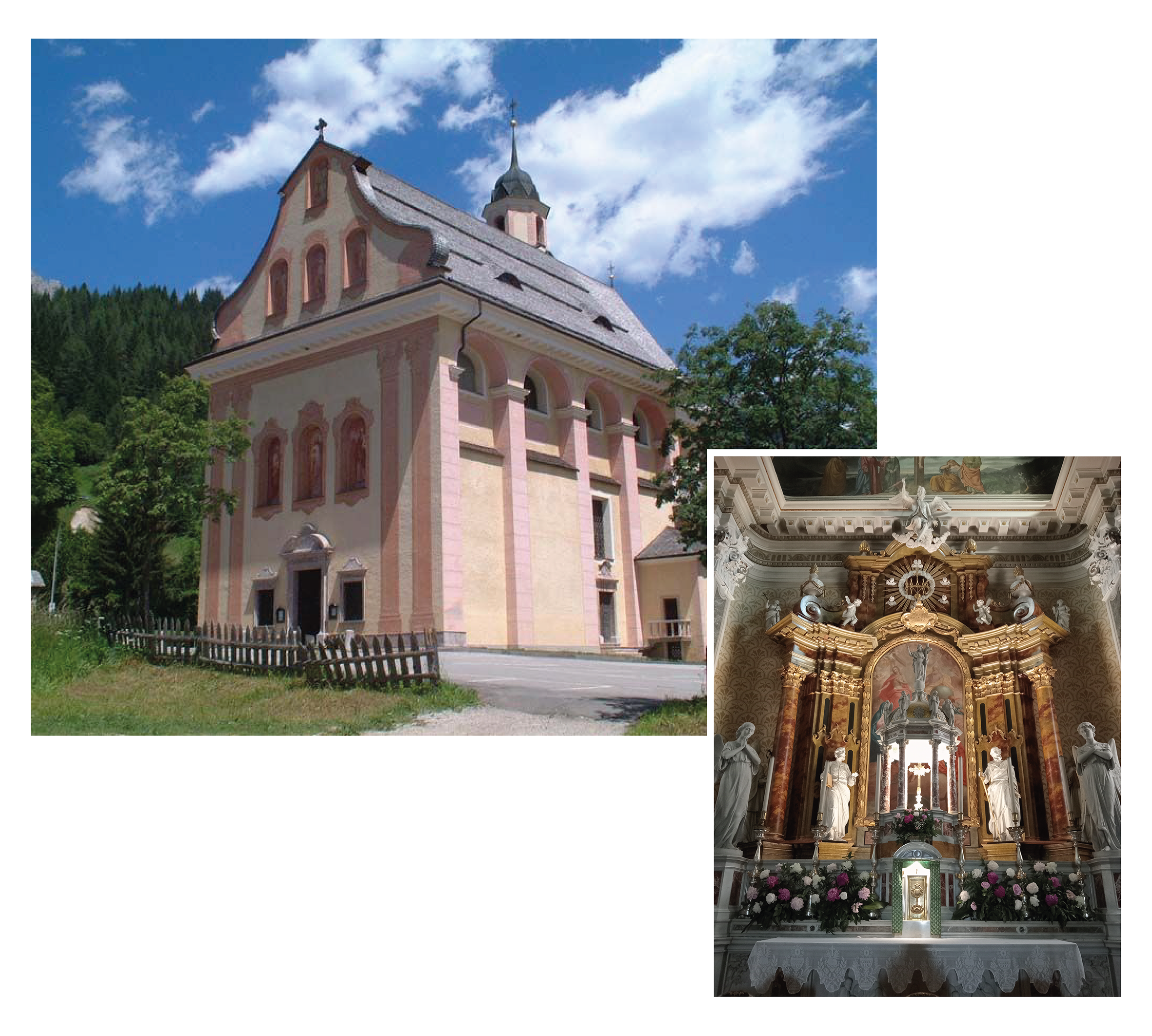 Pala e interno Chiesa S. Margherita a Sappada